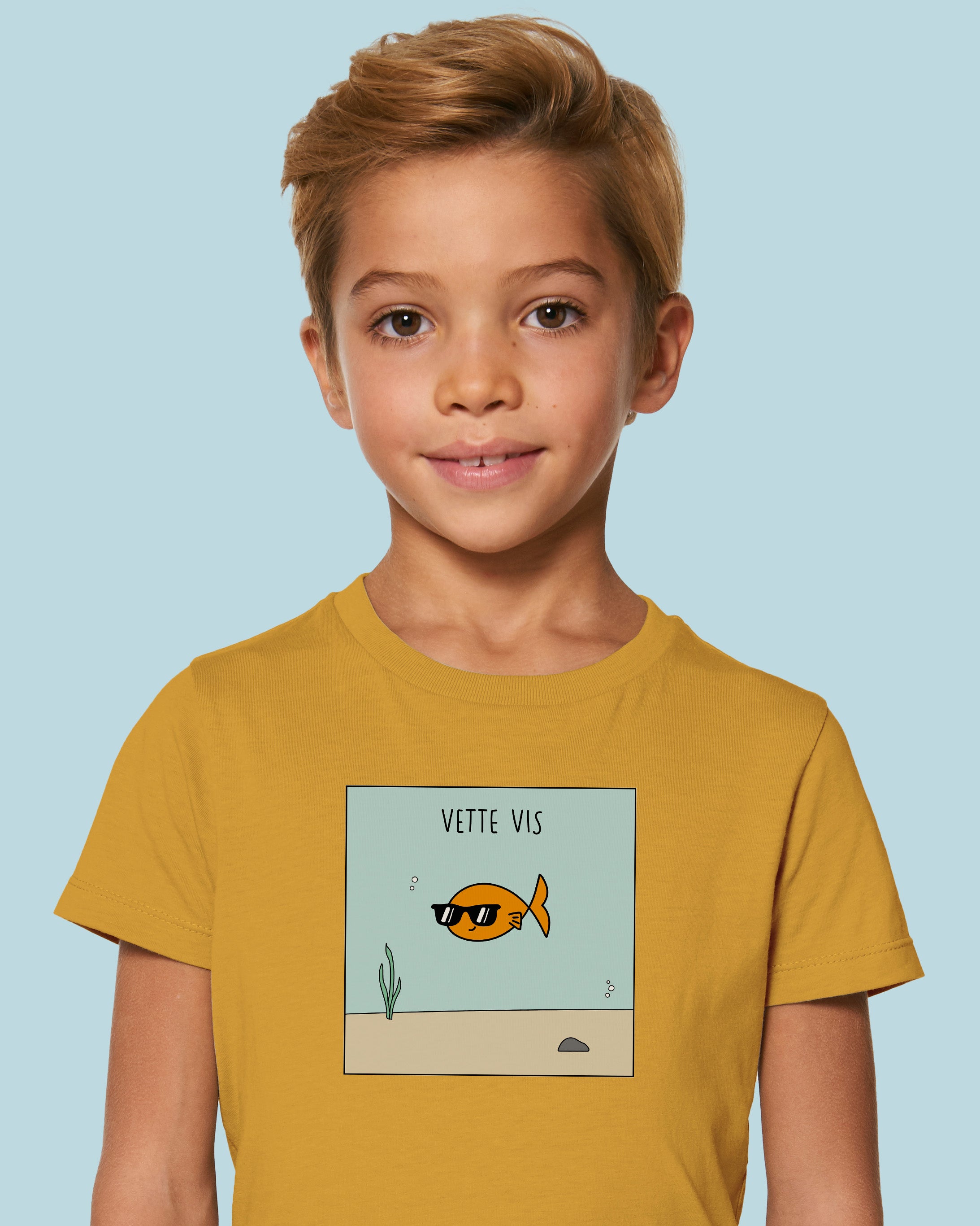 Biologisch Katoen Kinder T Shirt Bedrukken Vette Vis Kids